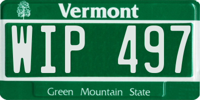 VT license plate WIP497