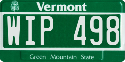 VT license plate WIP498
