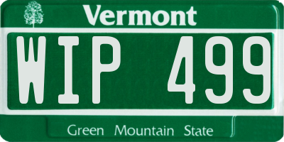 VT license plate WIP499