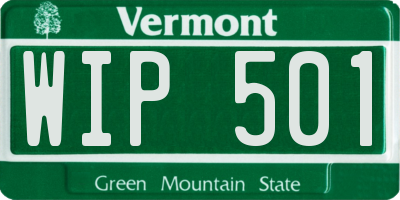 VT license plate WIP501