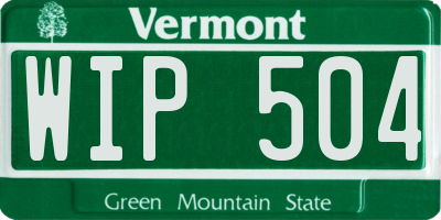 VT license plate WIP504