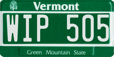 VT license plate WIP505
