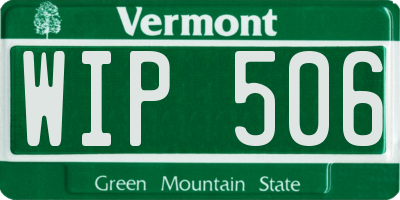 VT license plate WIP506