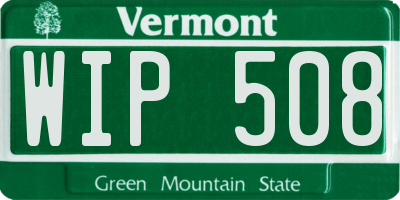 VT license plate WIP508