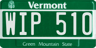 VT license plate WIP510