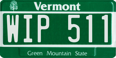 VT license plate WIP511