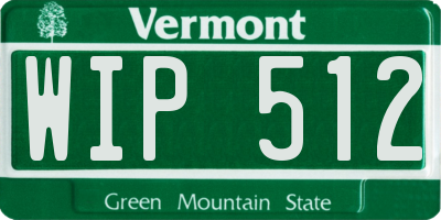 VT license plate WIP512