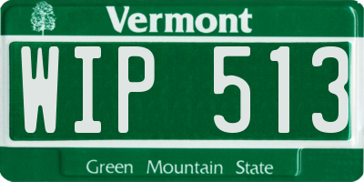 VT license plate WIP513