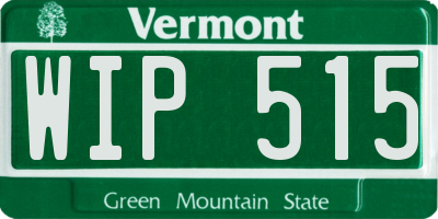 VT license plate WIP515