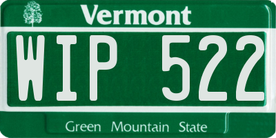 VT license plate WIP522