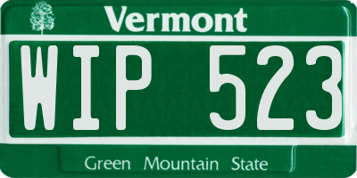 VT license plate WIP523