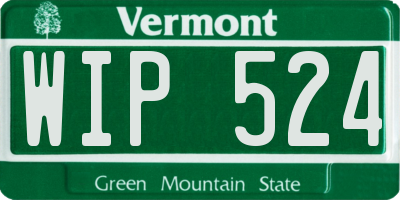 VT license plate WIP524