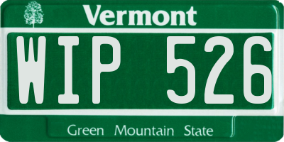 VT license plate WIP526