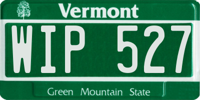 VT license plate WIP527