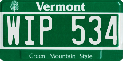 VT license plate WIP534