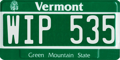 VT license plate WIP535