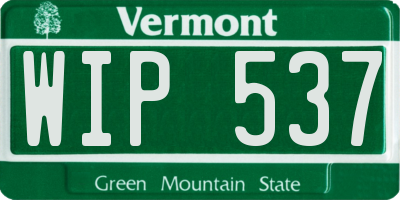 VT license plate WIP537