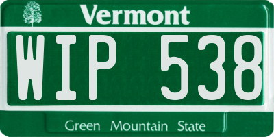 VT license plate WIP538