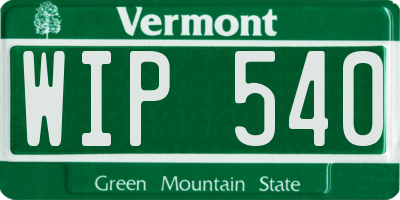 VT license plate WIP540