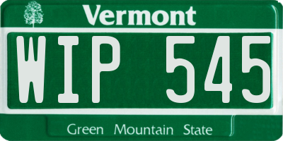 VT license plate WIP545