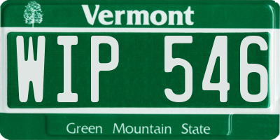 VT license plate WIP546
