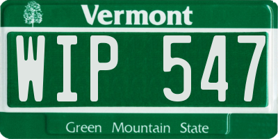 VT license plate WIP547