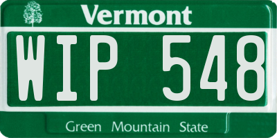 VT license plate WIP548