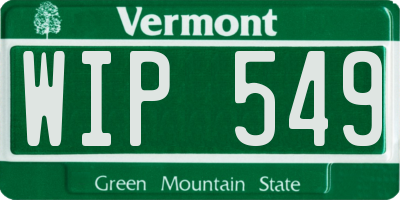 VT license plate WIP549