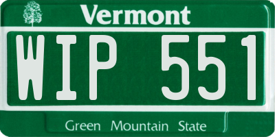 VT license plate WIP551
