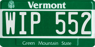 VT license plate WIP552