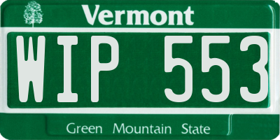 VT license plate WIP553
