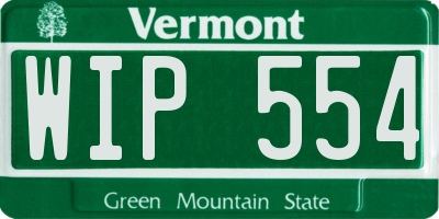 VT license plate WIP554