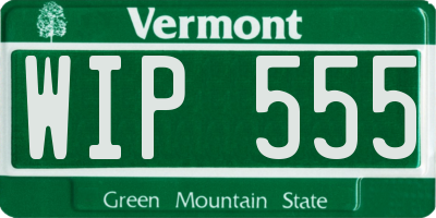 VT license plate WIP555