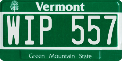 VT license plate WIP557