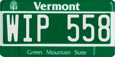 VT license plate WIP558