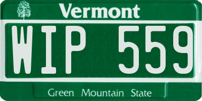 VT license plate WIP559