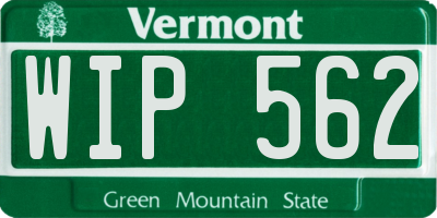 VT license plate WIP562