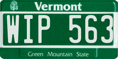 VT license plate WIP563