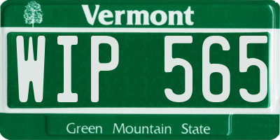 VT license plate WIP565