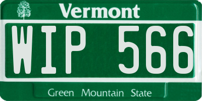 VT license plate WIP566