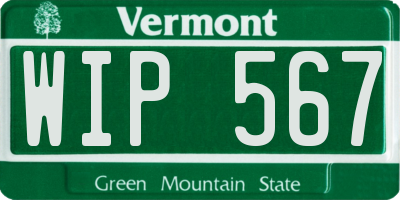 VT license plate WIP567