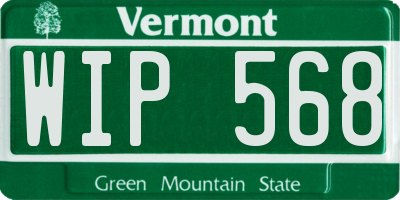 VT license plate WIP568
