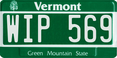 VT license plate WIP569