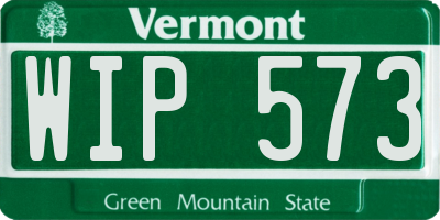 VT license plate WIP573