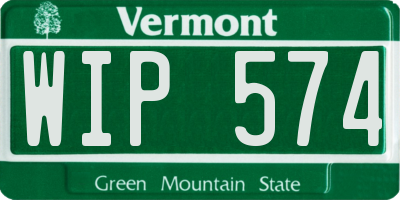 VT license plate WIP574