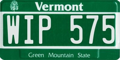 VT license plate WIP575