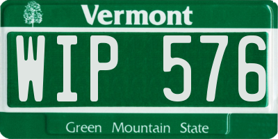 VT license plate WIP576