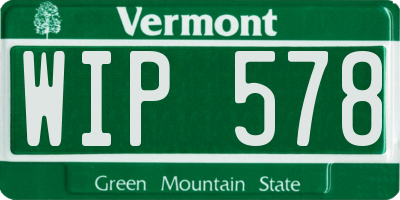 VT license plate WIP578