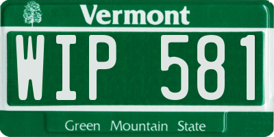 VT license plate WIP581