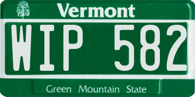 VT license plate WIP582